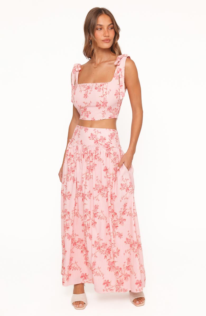 Petal & Pup Tyler Floral Drop Waist Maxi Skirt, Alternate, color, Rose Pink Floral