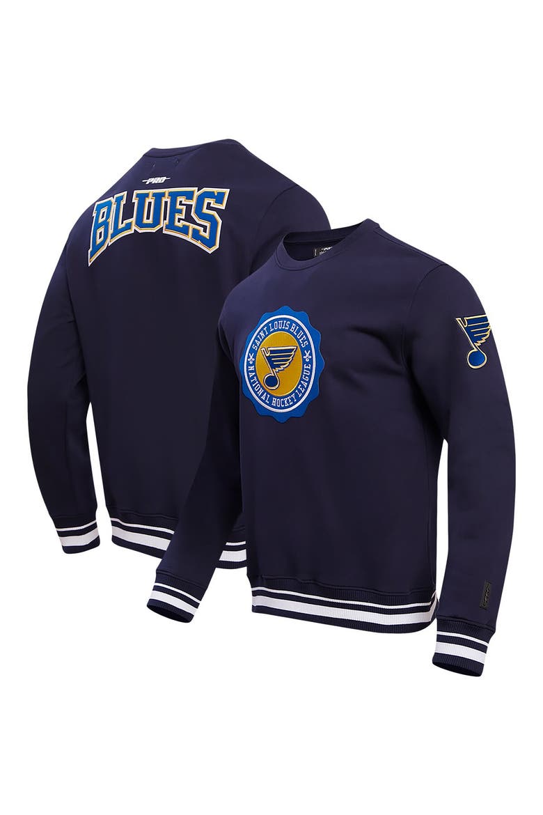 Men's Pro Standard Navy St. Louis Blues Crest Emblem Pullover Sweatshirt, Main, color, Navy