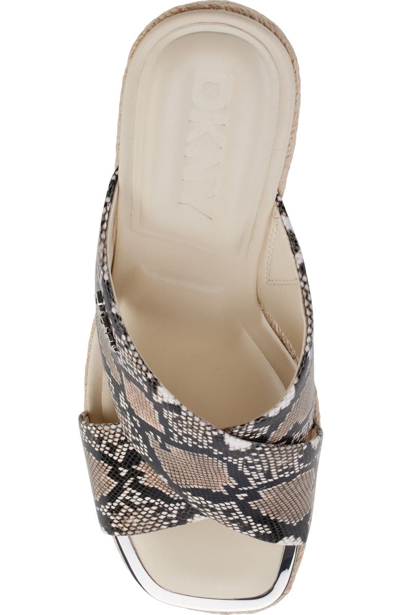 DKNY Maryn Snakeskin Embossed Platform Wedge Sandal, Alternate, color, Sepia Multi