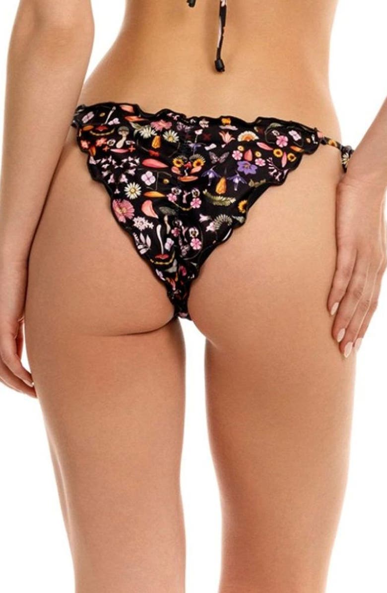 Agua Bendita Alegra Mbara Side Tie Bikini Bottoms, Alternate, color, Black