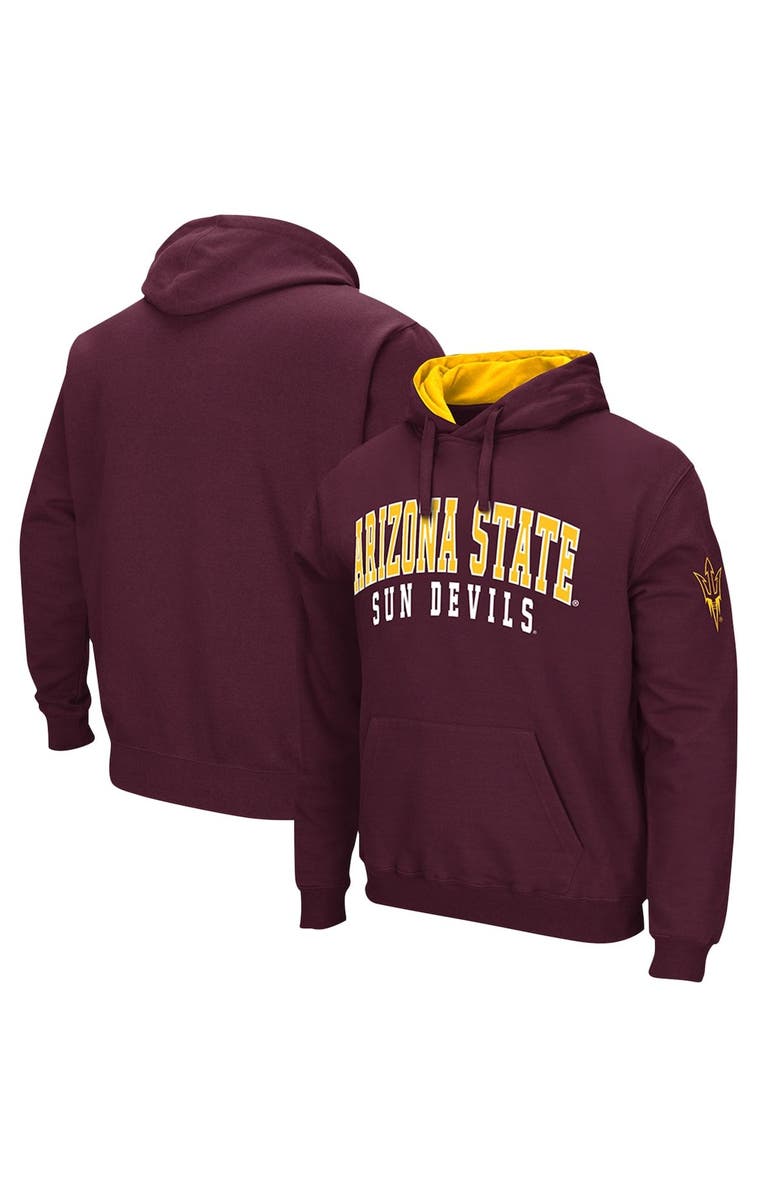 COLOSSEUM Men's Colosseum Maroon Arizona State Sun Devils Double Arch Pullover Hoodie, Main, color, 