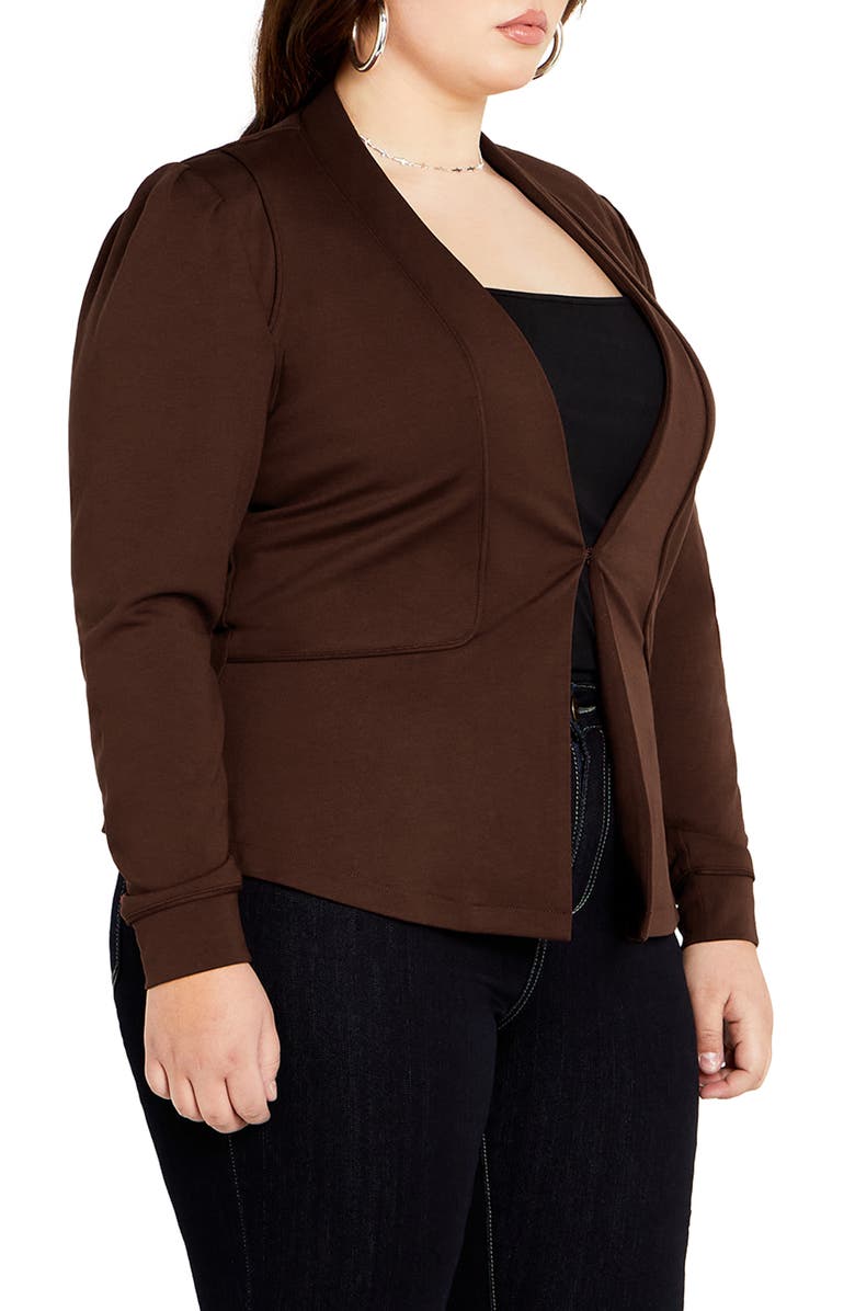 City Chic Piping Praise Ponte Knit Jacket, Alternate, color, 