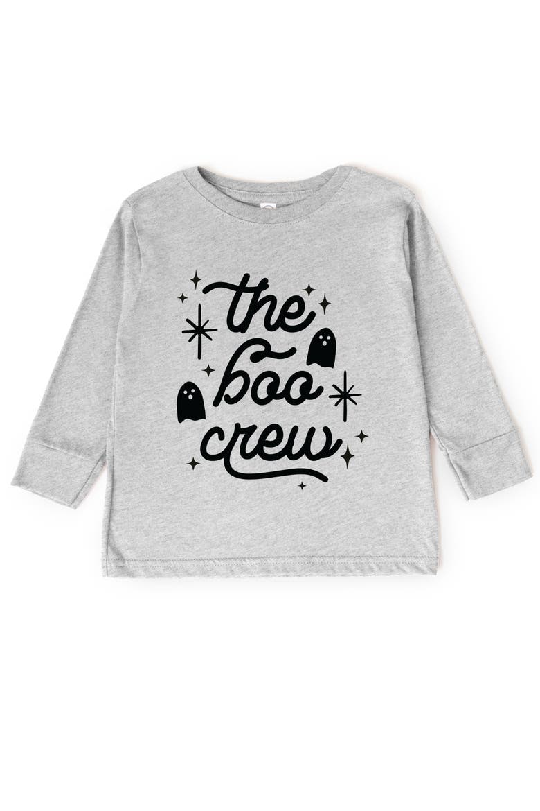 The Boo Crew Stars Toddler Long Sleeve Graphic Tee, Main, color, Heather Grey