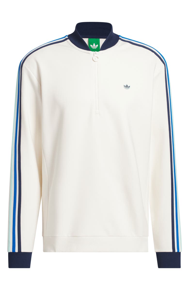 adidas Quarter Zip Golf Sweatshirt, Alternate, color, Chalk White/ Night Indigo