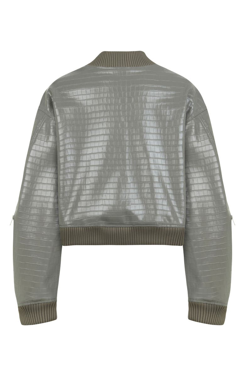 Nocturne Faux Leather Bomber Jacket, Alternate, color, 