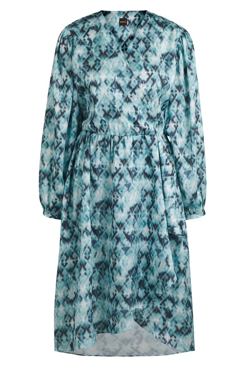 Divanta Long Sleeve Midi Dress, Alternate, color, TEAL MULTI