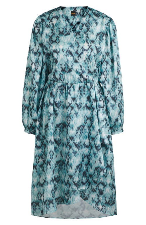 Hugo Boss Boss Orange Divanta Long Sleeve Midi Dress In Green