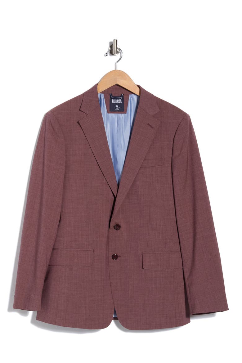 Notch Lapel Suit Jacket, Main, color, MAUVE