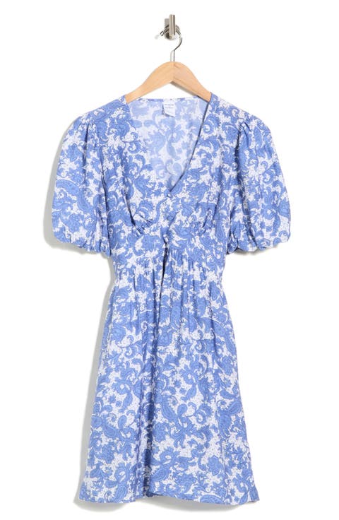 Puff Sleeve Fit & Flare Minidress