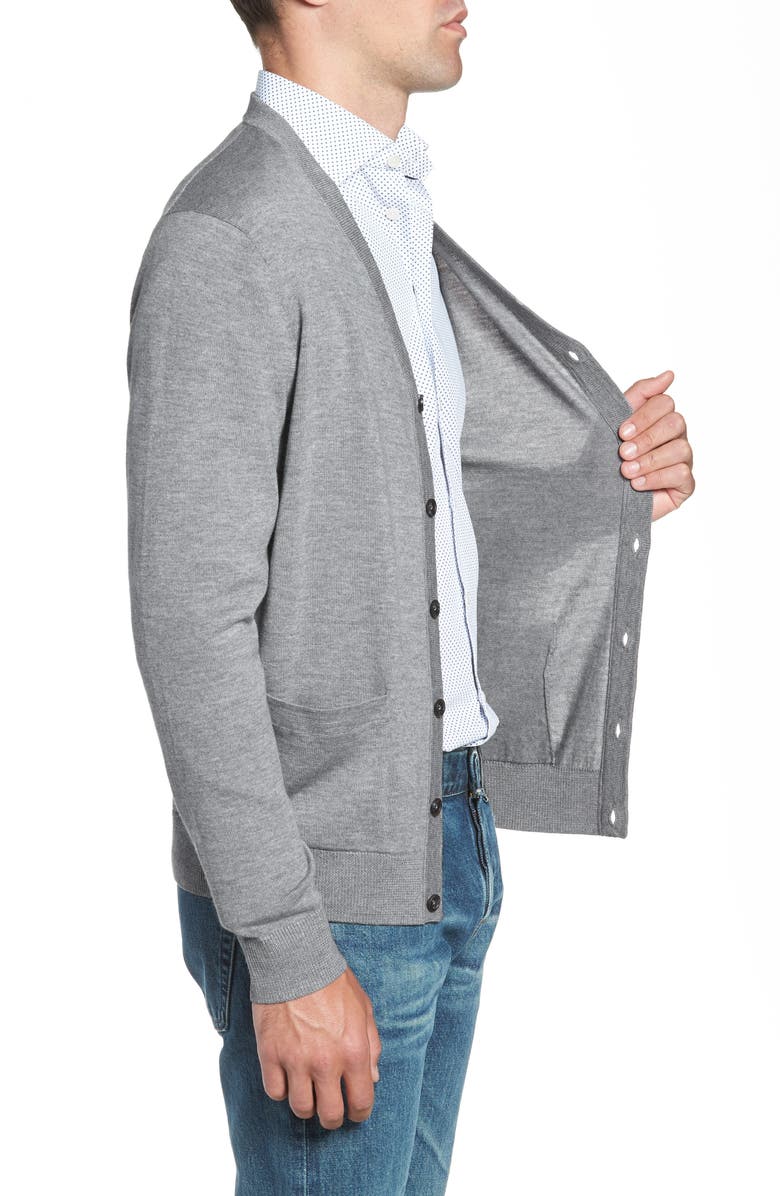 NORDSTROM MEN'S SHOP Merino V-Neck Cardigan, Alternate, color,