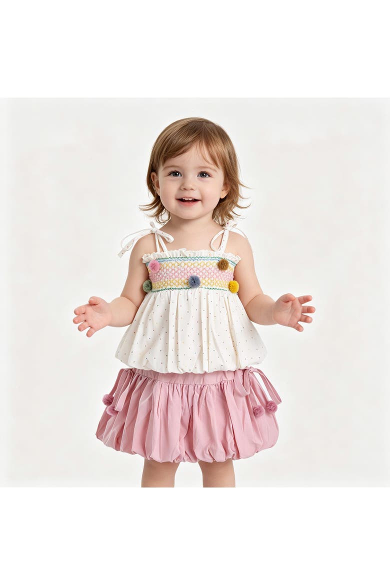Pom-Pom Skirt Set, Alternate, color, Pink
