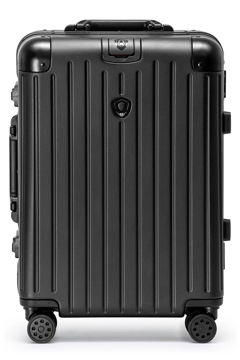 Montro Carry-On Spinner Luggage, Main, color, BLACK