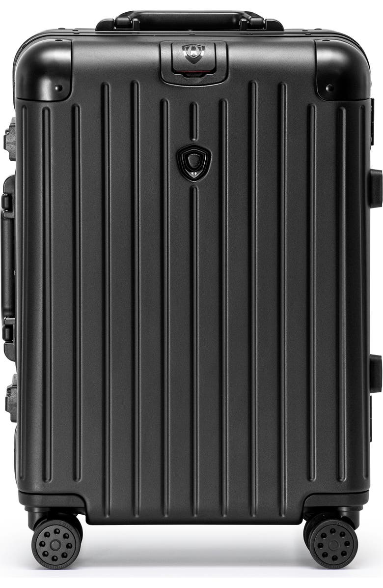 TRAVELERS CHOICE Montro Carry-On Spinner Luggage, Main, color, Black
