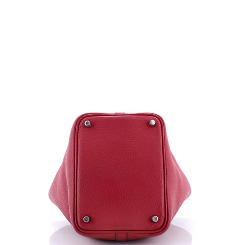 Pre-owned Hermes Hermes Picotin Lock Bag Clemence Pm In Red