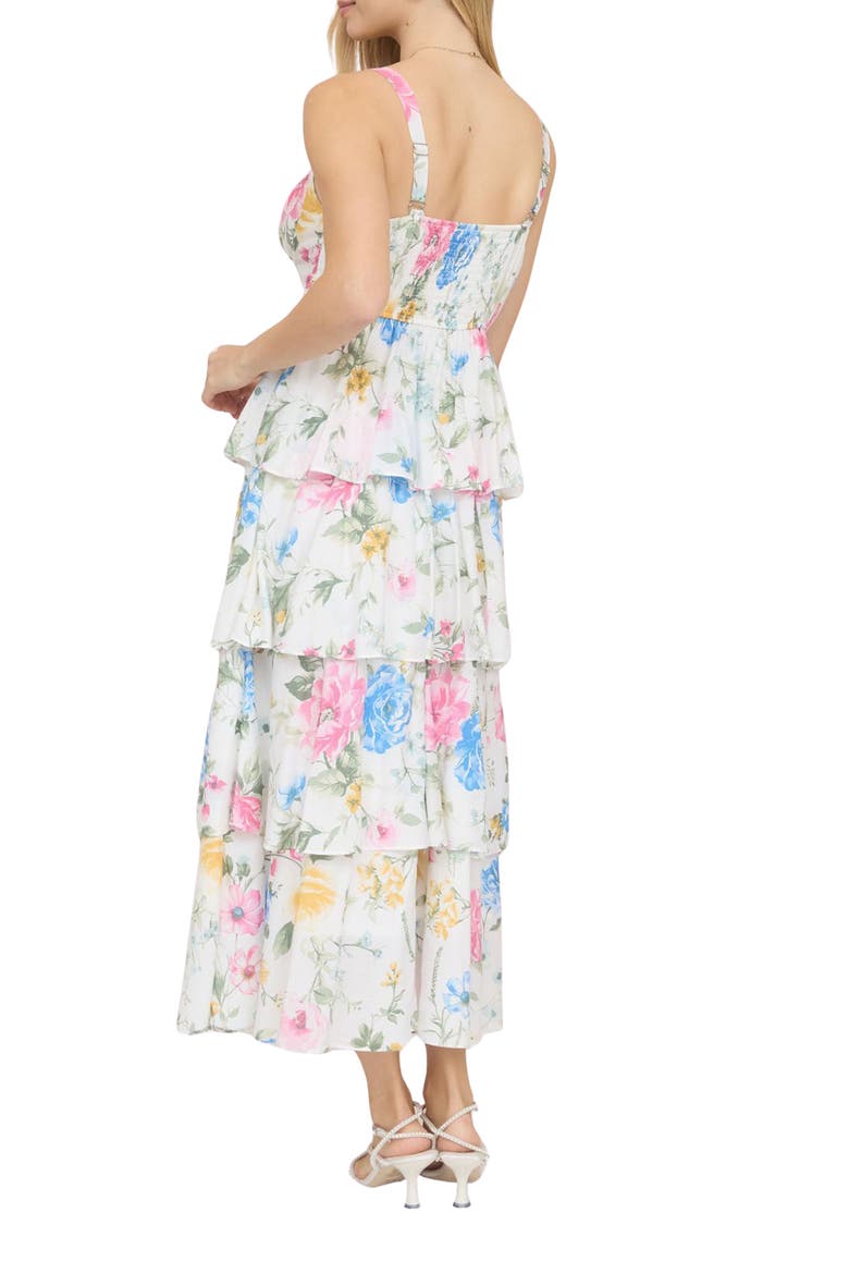 Floral Tiered Dress, Alternate, color, OFF WHITE MULTI