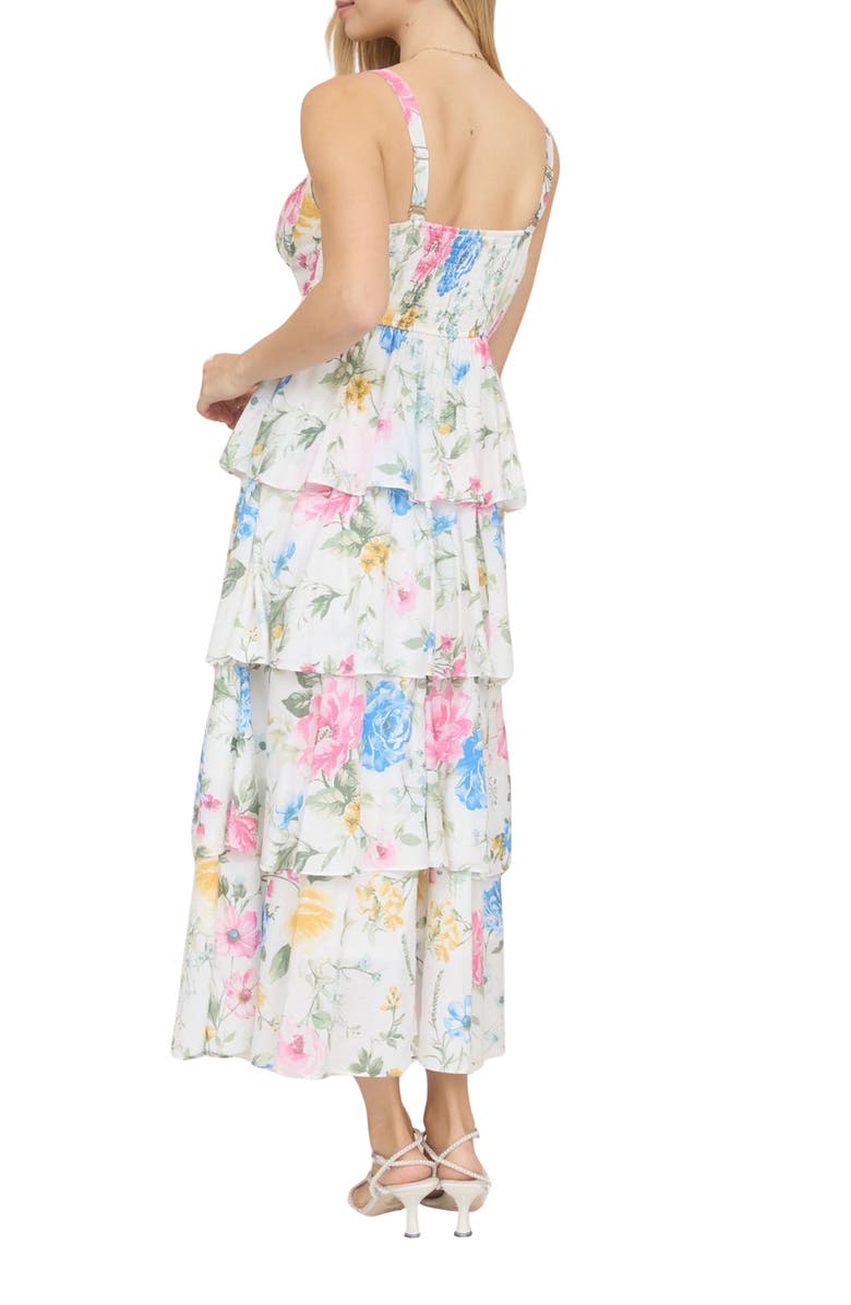 Blu Pepper Floral Tiered Dress, Alternate, color, Off White Multi