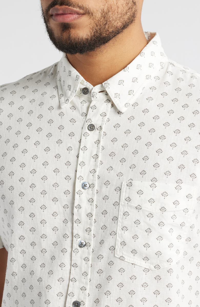 Rails Carson Linen Blend Short Sleeve Button-Up Shirt, Alternate, color,