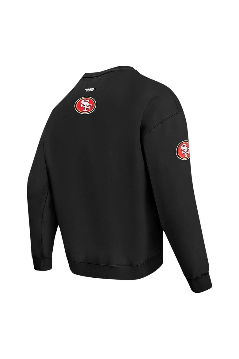 Men's Pro Standard Black San Francisco 49ers Turn It Up Drop Shoulder Pullover Sweatshirt, Alternate, color, Black