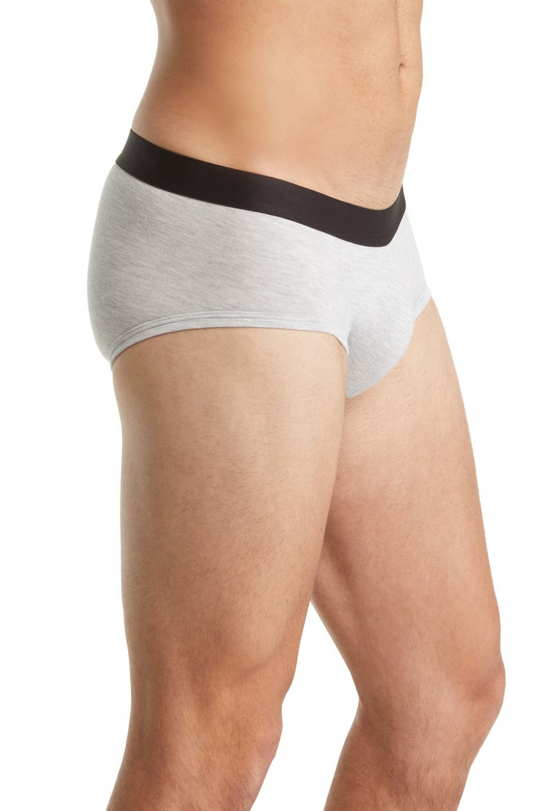 Stretch Briefs, Alternate, color, HEATHER GREY
