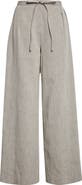 LOULOU DE SAISON Clark Loose Fit Mélange Linen & Cotton Wide Leg Pants