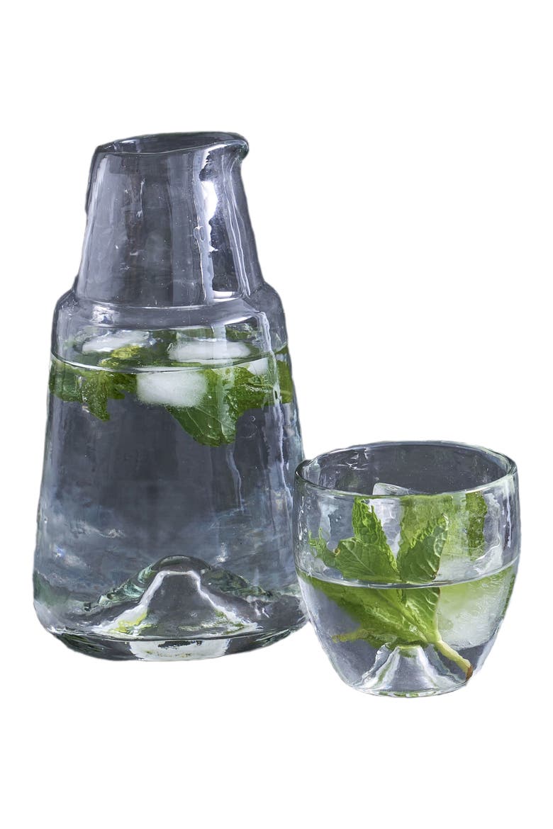 Pebbled Bedside Carafe Set, Main, color, Clear