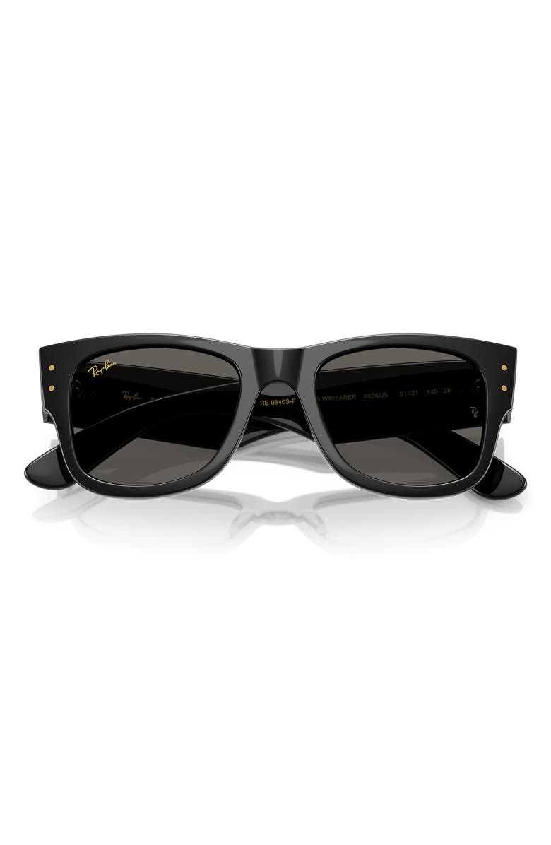 Ray-Ban x A$AP Rocky Blacked Out Mega Wayfarer 63mm Square Sunglasses, Alternate, color, Black/ Dark Grey