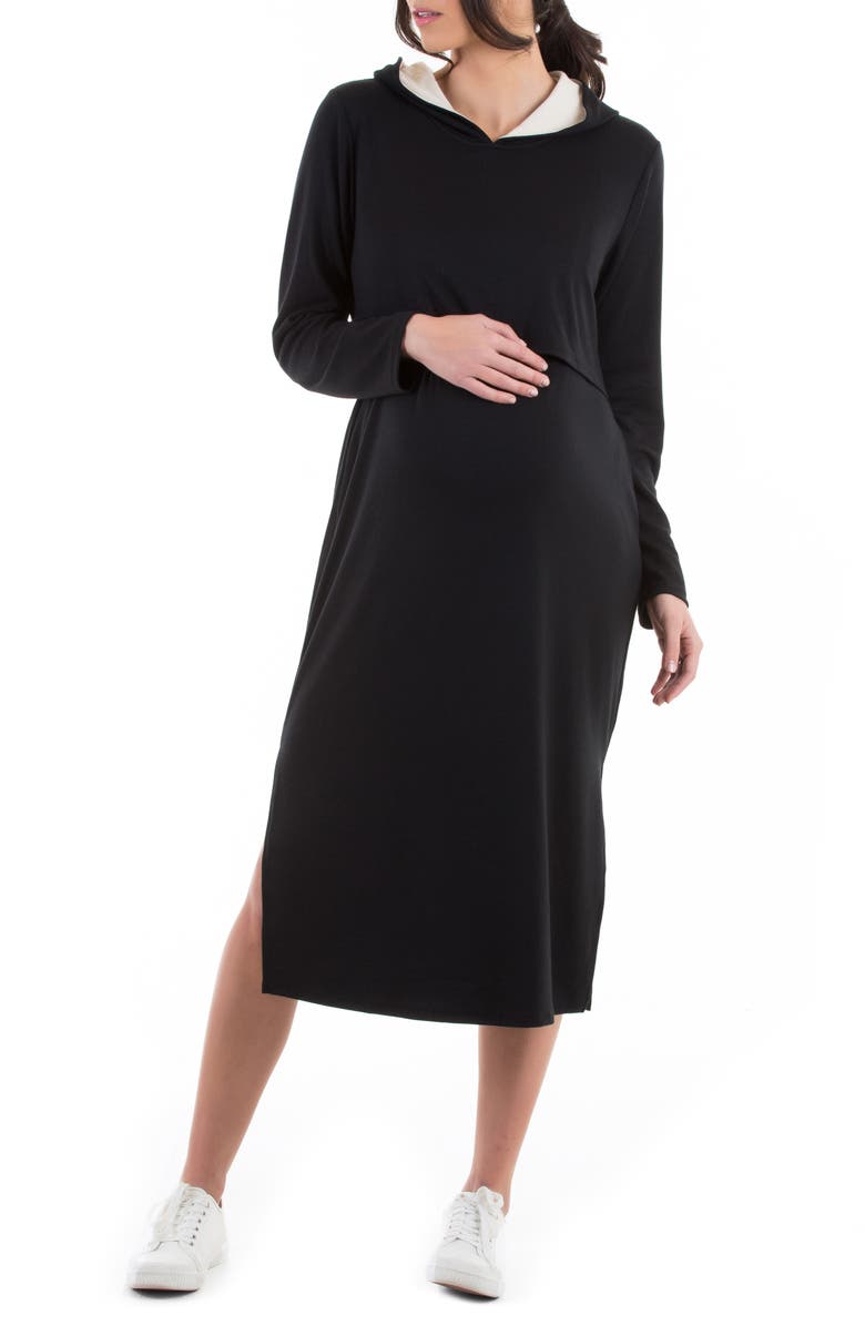 Angel Maternity Long Sleeve Hoodie Maternity/Nursing Dress, Main, color, 