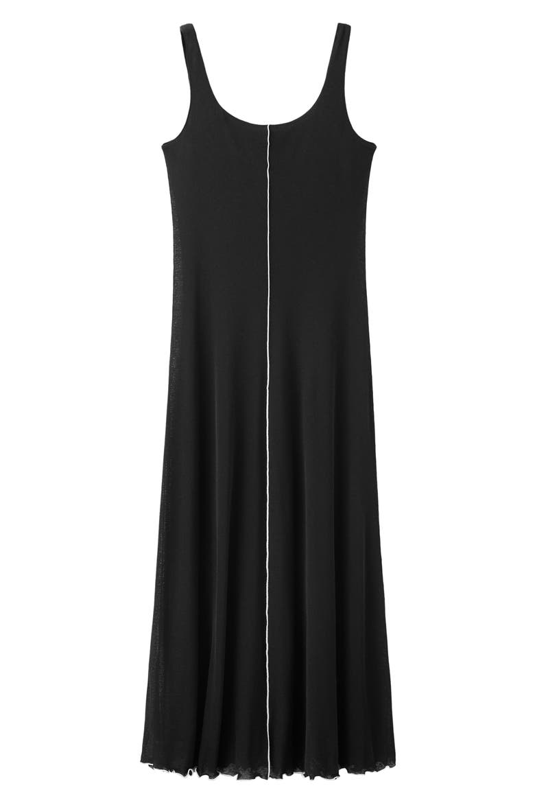 Contrast Stitch Midi Dress, Alternate, color, BLACK
