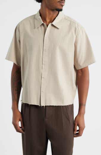 Keyhole Short Sleeve Snap-Up Shirt
