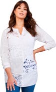 June + Vie Lace-Paneled Blouse