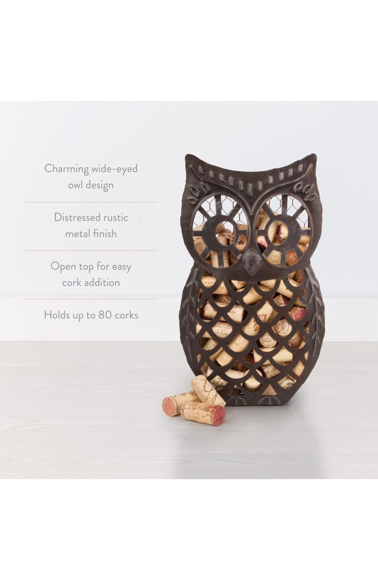 TWINE Wise Owl Cork Holder, Alternate, color, Black