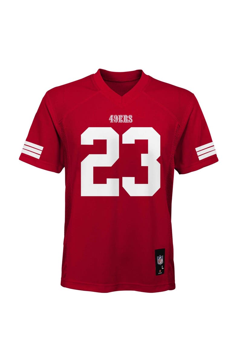 Outerstuff Youth Christian McCaffrey Scarlet San Francisco 49ers Replica Player Jersey, Alternate, color, Scarlet
