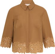 Maison Common Embroidered Cotton Blouse With Patch Pockets