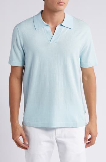 NN07 Ryan 6311 Cotton & Linen Johnny Collar Polo | Nordstrom