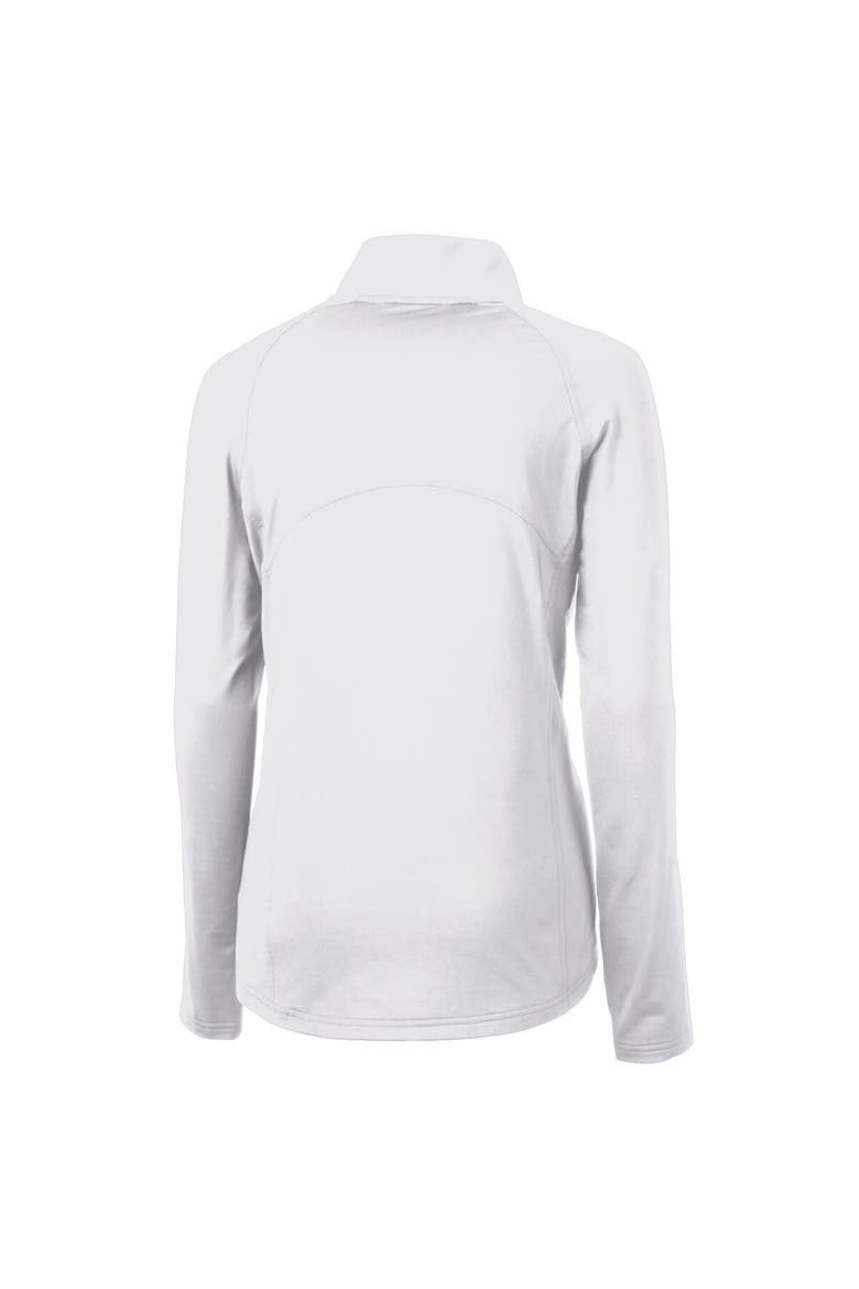 Women's Cutter & Buck White Hillsboro Hops Adapt Eco Knit Stretch Recycled Half-Zip Top, Alternate, color, White