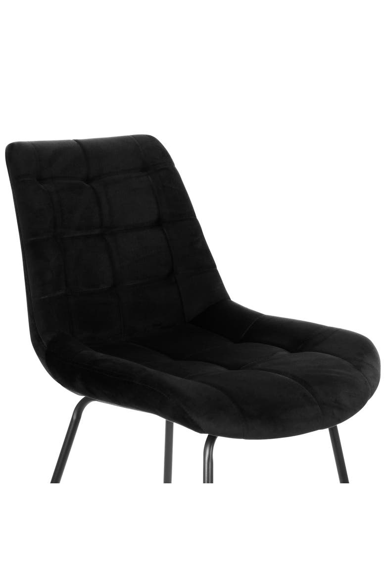2 Piece Tufted Chair with Metal Legs, Alternate, color, Black