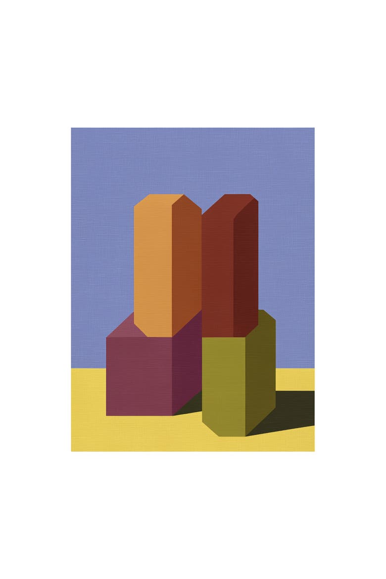 Form and Structure No. 09 Geometric Abstract Art Print, Main, color, Natural Oak Frame - 12x16