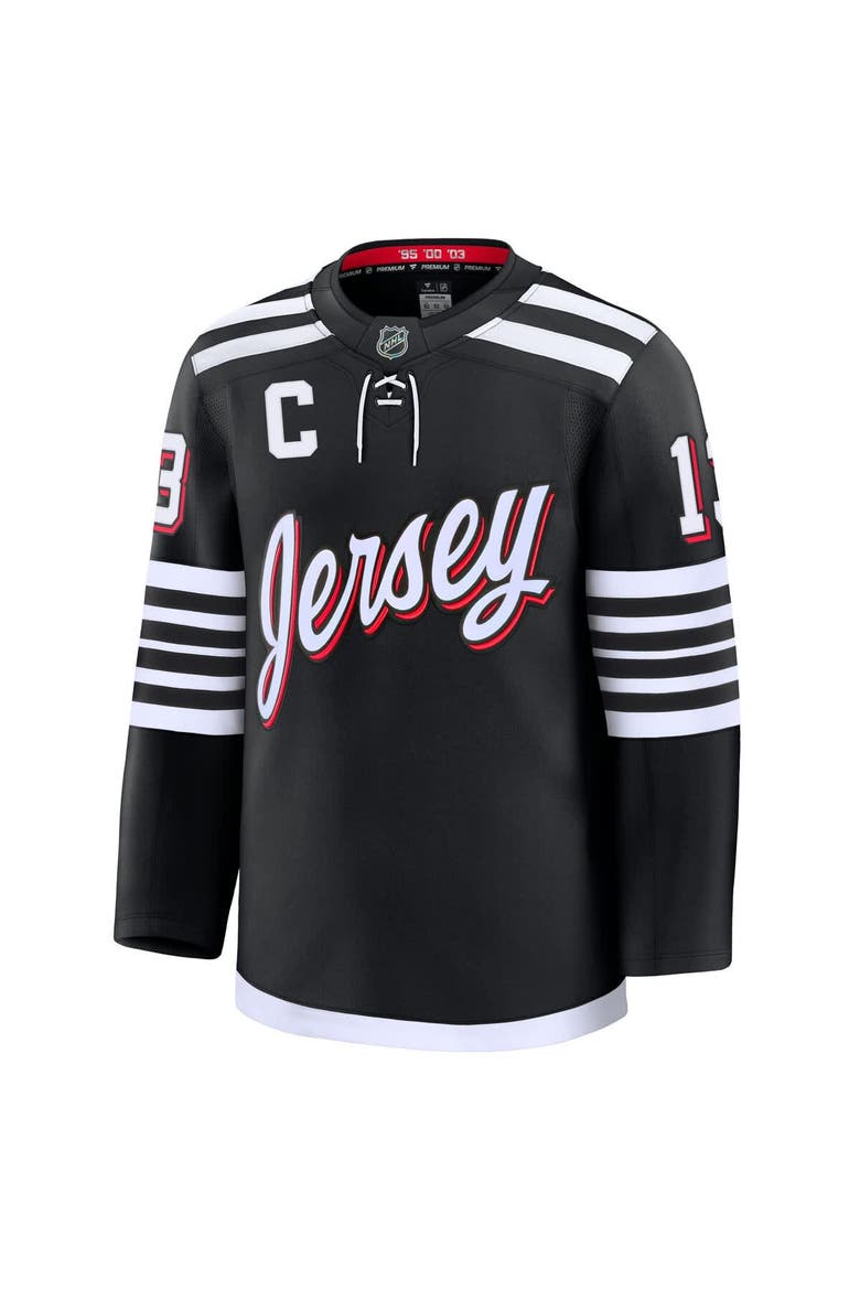 Men's Fanatics Nico Hischier Black New Jersey Devils Alternate Premium Jersey, Alternate, color, Black