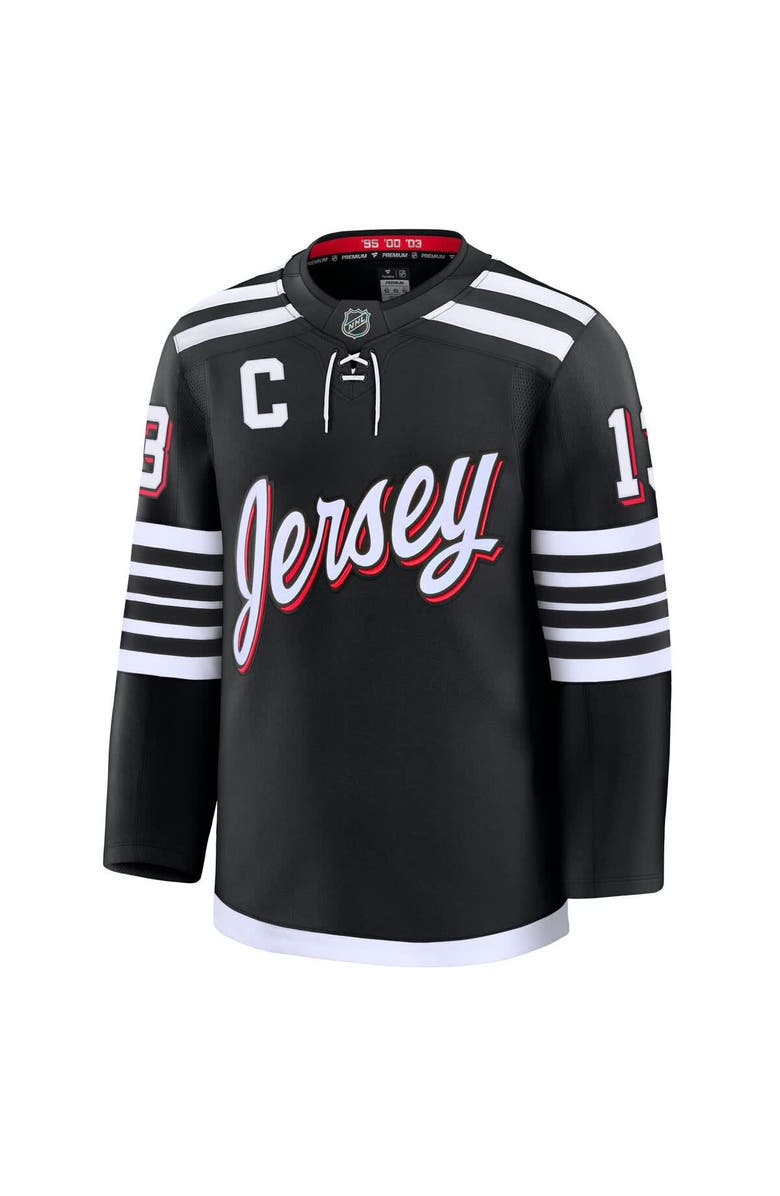 FANATICS Men's Fanatics Nico Hischier Black New Jersey Devils Alternate Premium Jersey, Alternate, color, 