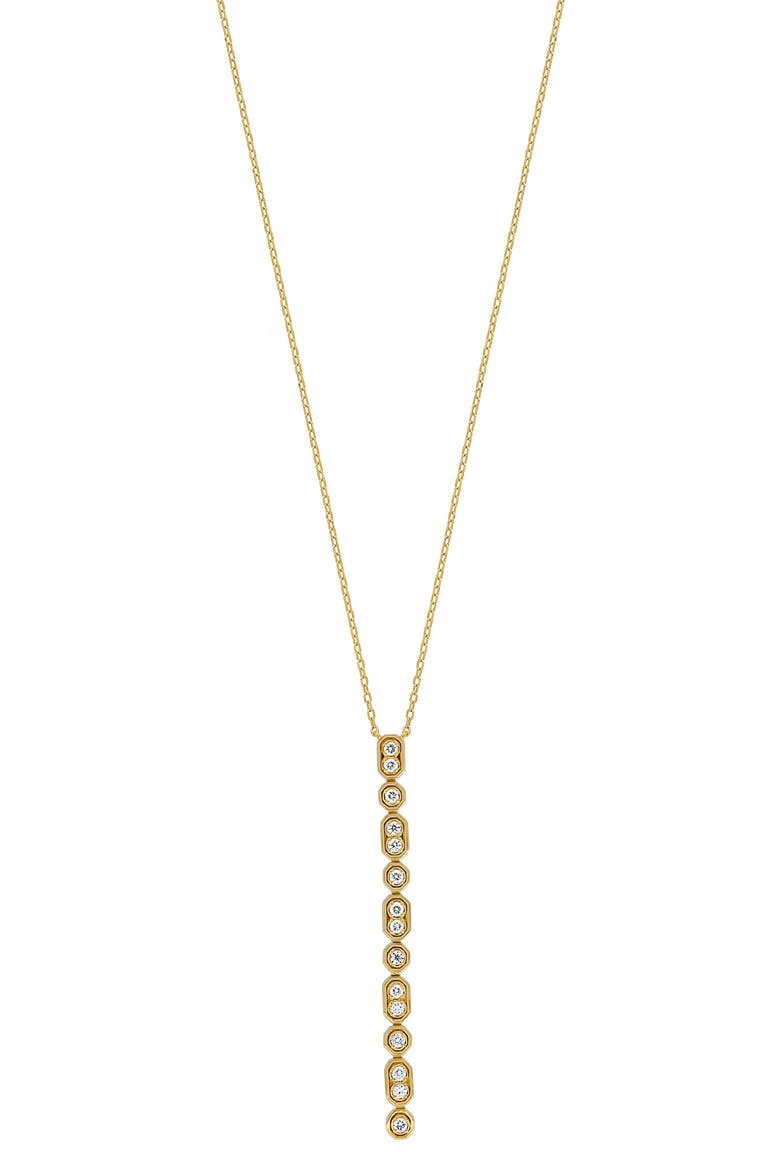 Florentine Diamond Long Bar Necklace, Main, color, 18K YELLOW GOLD
