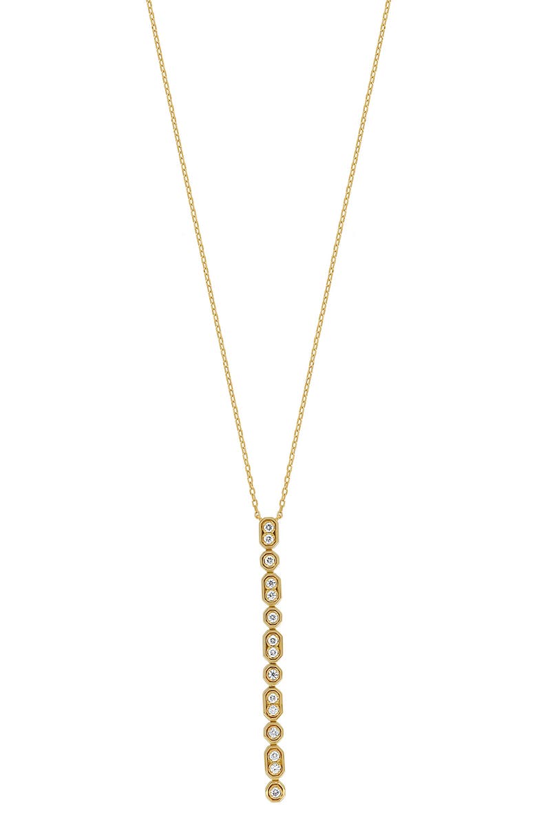 Bony Levy Florentine Diamond Long Bar Necklace, Main, color, 18K Yellow Gold