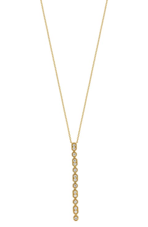 Florentine Diamond Long Bar Necklace