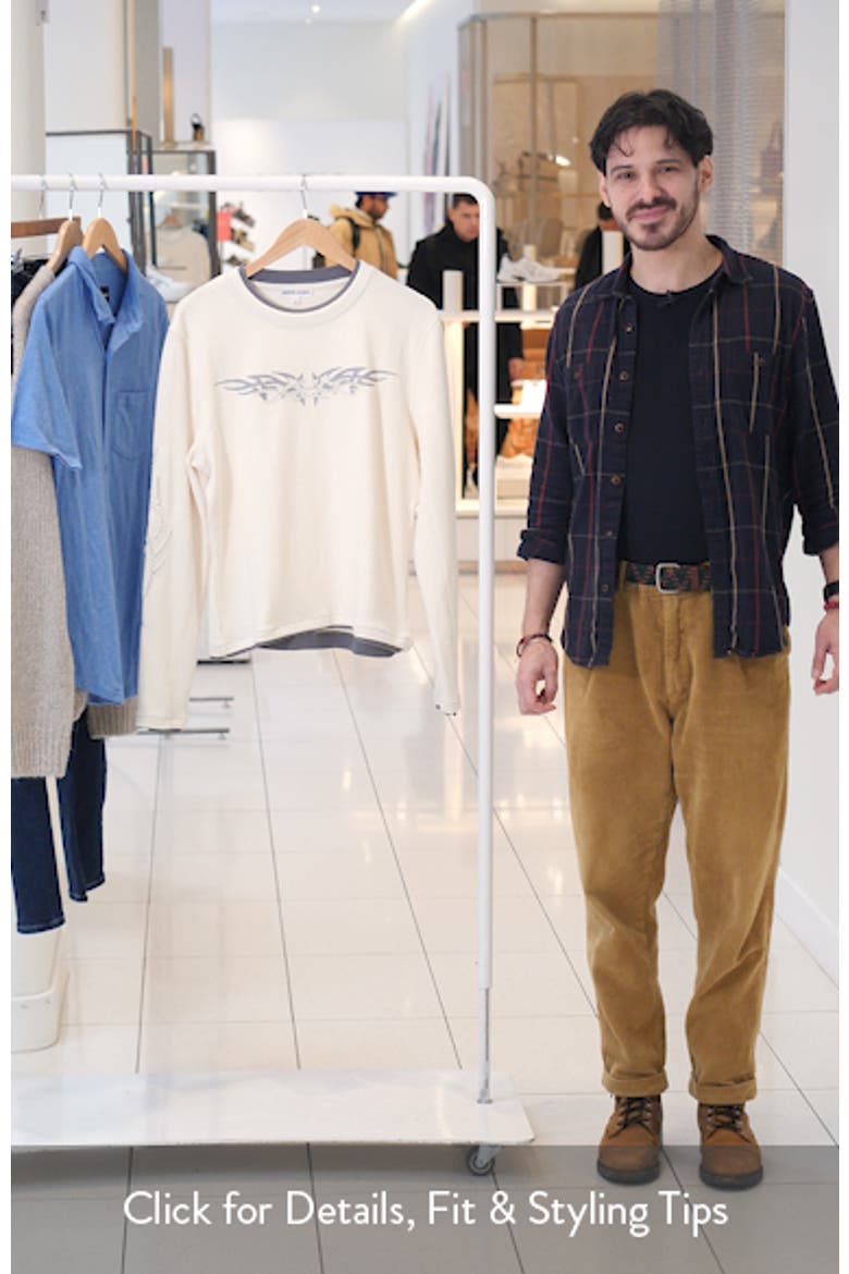 Tattoo Appliqué Long Sleeve Waffle T-Shirt video