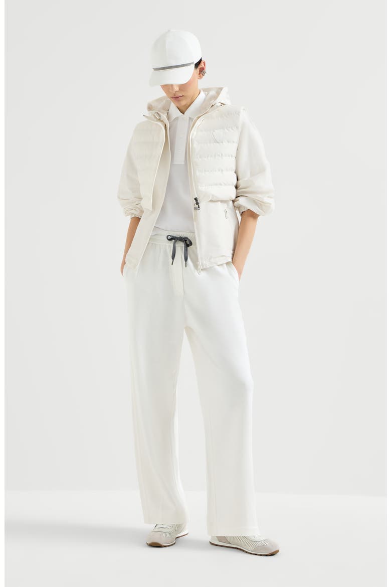 Pique Track trousers, Alternate, color, White