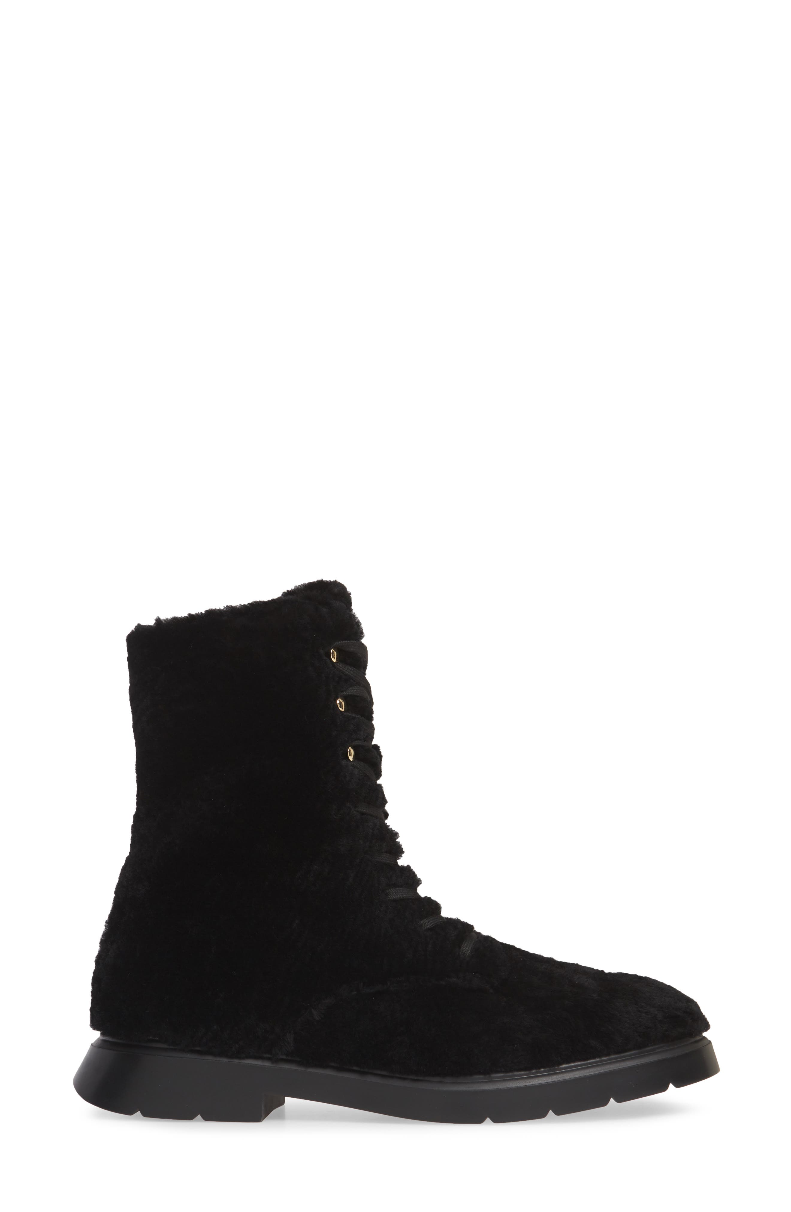 Stuart Weitzman McKenzee Genuine Shearling Combat Boot, Alternate, color, 