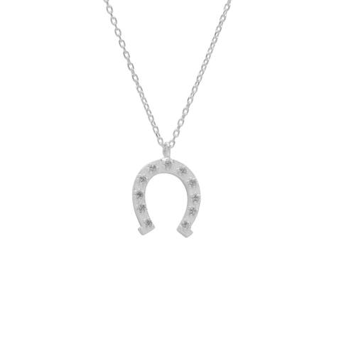 Sterling Silver Horseshoe Equestrian Necklace