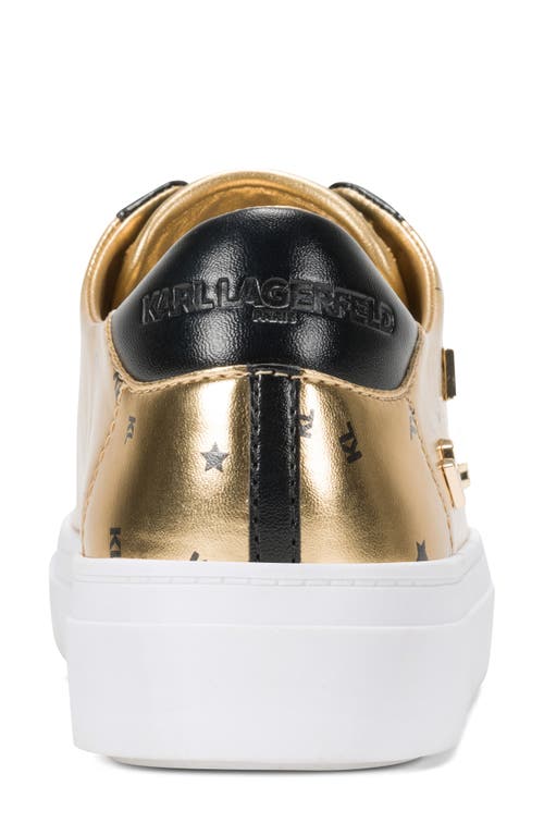 Karl Lagerfeld Paris Cate Pin Sneaker In Gold