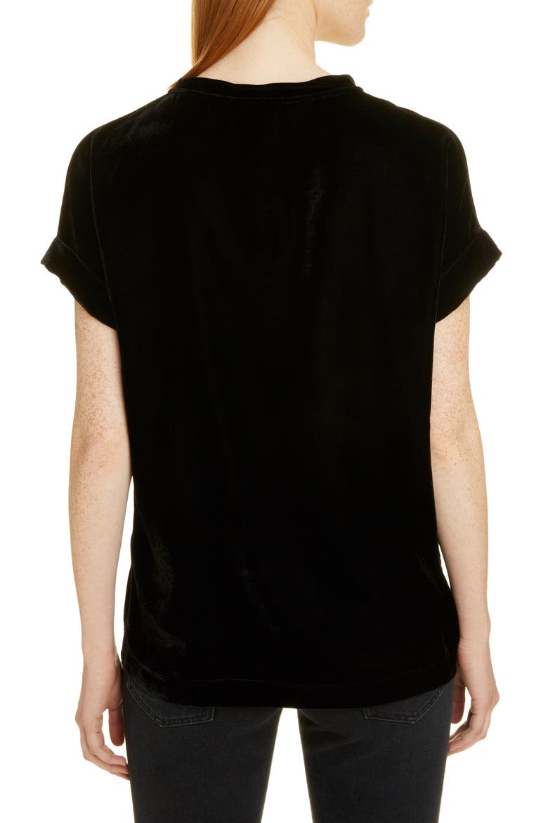 Glitter Logo Velvet Tee, Alternate, color, EAH NOIR-MULTICO