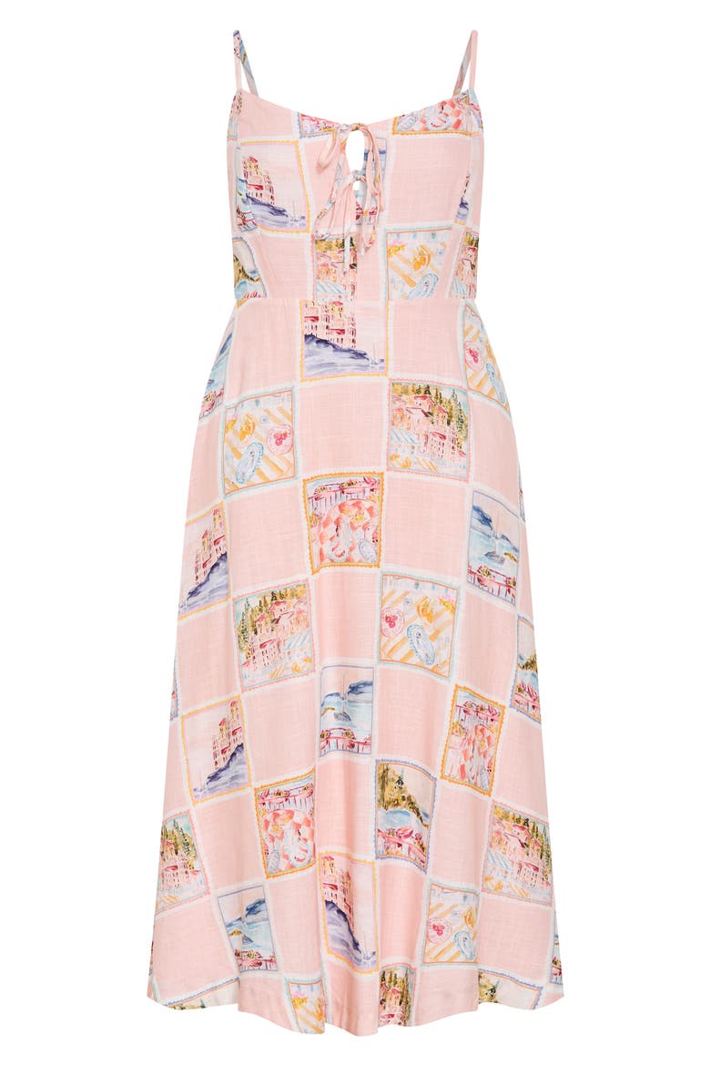 Billie Patchwork Pattern A-Line Dress, Alternate, color, POSTCARD