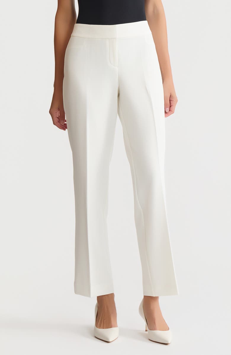 KASPER Flat Front Slim Pants, Main, color, Vanilla Ice